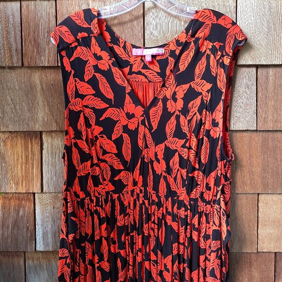 EUC Plenty by Tracy Reese Black/Red Floral Print Robin Dress in Women's X-Large - Picture 11 of 12